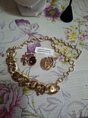 Beautiful Vintage Kafin NY Purple/Pink Faceted Stones, Pearls & Bead Necklace