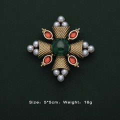 Women Noble Vintage Enamel Flower Brooch Unisex Antique Jewelry Accessories Gift