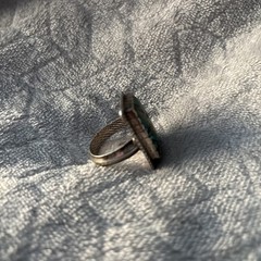 Vintage Sterling Silver Green Turquoise Ring Southwestern Native American Style