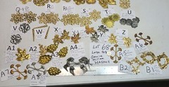 HUGE Lot #68 Vtg Miriam Haskell Large Flowers Jewelry Design Stampings Findings