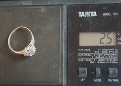 Vintage ring sterling silver 925 Size 12 Weight 2.5 g. Purple gem.