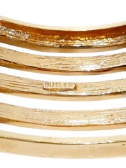 Vintage Signed Butler Gold Tone Rhinestone Hinged Cuff Bracelet SEE DESCRIPTION