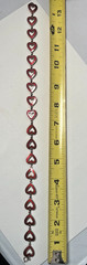 VINTAGE DANISH MEKA STERLING SILVER & RED ENAMEL HEART LINK NECKLACE