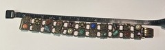VINTAGE UN-SIGNED SELRO SELINI CHUNKY MULTI-STONE PANEL BRACELET