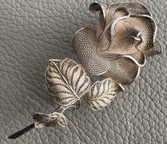 Beautiful Heavy Vintage Signed 800 27 GE Gold Tone Brooch Pin