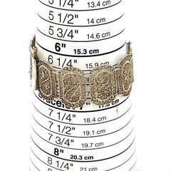 Antique Sterling Art Deco Filigree Open Scroll Works Panel Link Bracelet 6 3/4