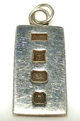 STERLING SILVER ENGLISH INGOT DOG TAG PENDANT JUBILEE FOB BAR COLLECTOR LOT 10