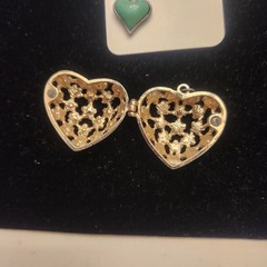 Vintage Heart Pendant / Pin Earring Lot Mixed Materials And Styles