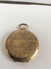 Antique Victorian Landscape Towne Scene PHOTO LOCKET – c.1860