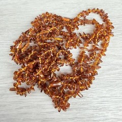 Vintage Baltic Amber Knotted Honey Cognac Beaded Necklace 75”Long Art Deco Style