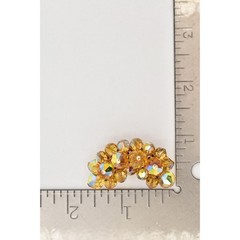 Laguna Vintage Clip On Crystal Earrings Citrine Climber Glam Signed 1950s A24
