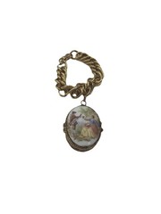 Vintage Mary Chess Gold‑Tone Locket Bracelet Collectable Perfume Jewelry