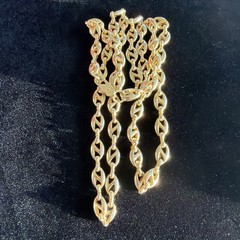 Mariner Anchor Chain Necklace Vintage Classic Preppy Jewelry Gift 24” Gold Tone
