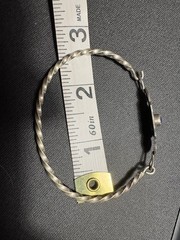 Vtg Sterling Silver SOUTHWEST Lapis Lazuli Hook Bangle Bracelet