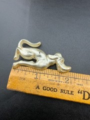 Vintage Frosted Dog Brooch Pin Cartoon Hound Puppy