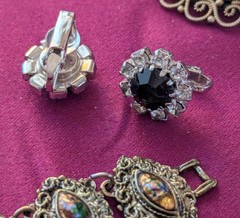 Vintage Mixed Lot Pins bracelet Pendant Earrings Crown Trifari, M. Jent