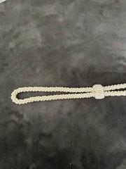 Vintage Faux Pearl Lariat Necklace Knotted Tassel Rope Style Costume Jewelry