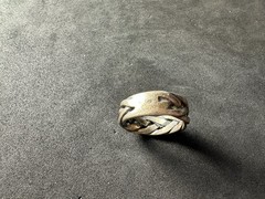 3.93g Vintage Sterling Silver 925 Braided Band Ring Boho Stackable M Size 4.5