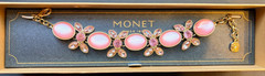 Monet Bracelet With Bold Pink Stones & Pink Crystals (NIB)