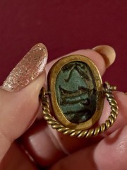 Aunt Elza Large Scarab Egyptian Ring Magical Strega Fortune Teller Heirloom