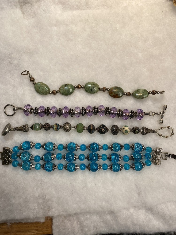 Estate Find Lot Of Colorful Bracelets X 4 Used