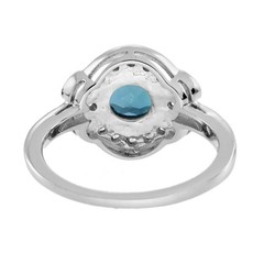 Art Deco Style Lab-Created Diamond & Sapphire Anniversary 14K White Gold FN Ring