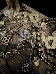 Vintage Jewelry Large Collection Silver Bracelets Earrings Necklaces Rings 21 Pc