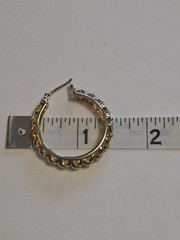 Unsigned Napier Gold-Tone Open Braided Hoop Earrings with Wire Snap Closure