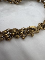 Vintage Gold Tone Twisted Rope Chain Statement Necklace Chunky 16.5”
