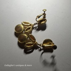 Pair of vintage white DANGLE DROP Clip on earrings maybe Trifari Or Schreiner