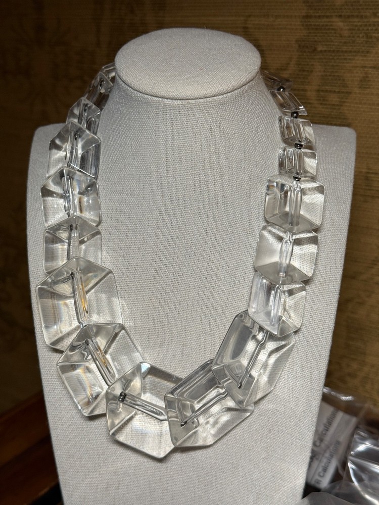 Vintage Lucite Necklace Chunky Lafayette 148 Runway Statement Gorgeous