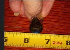 Vintage 925 Sterling Labradorite Ring. Stone is 1 in long, Sz 6 3/4