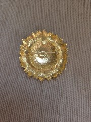 Modo Flower Brooch Pin & Clip-On Earrings Set Gold Tone Faux Pearl White Round