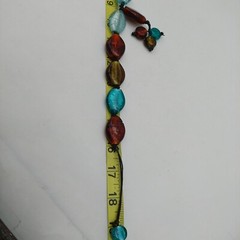Multicolor Glass Bead Necklace Choker Blue Brown Green