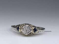 Victorian Vintage 3.00Ct Round Cut Diamond Wedding CZ Ring 14K White Gold Finish
