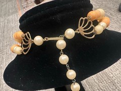 HONG KONG AVON GREEN ORANGE IVORY FAUX PEARL BEAD MCM VINTAGE NECKLACES LOT 5 EU