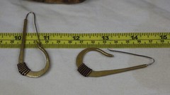 Vintage Sterling Silver 925 Earrings Dangle Hook Hoop Brass Body Wire Wrap