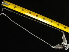 Vintage Sterling Silver Eagle Pendant & Chain Necklace Adjustable 18-21 in long