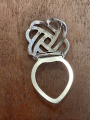 Double Love Knot Scarf Clip Vintage Silver Tone Lieba USA 1.25in