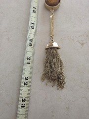 Vintage Chico’s Signed Animal Print Calf Hair Pendant Long Statement Necklace
