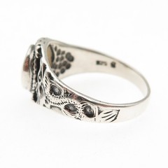 925 Sterling Silver Vintage Real Black & White Onyx Yin Yang Ring Size 11.75
