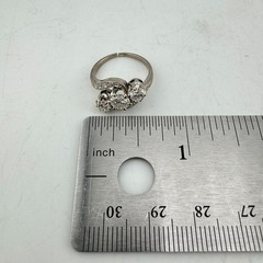 Vintage Mid-Century White Gold Diamond Ring 1.17ctw Round Brilliant Size 4.5