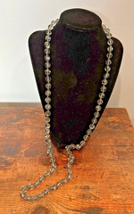 SAL Smoky Hand Strung Faceted Sparkly Beaded Swarovski Crystal 35″ Necklace