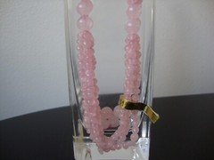 VINTAGE BEAD MEDLEY 3 LAYER IRREGULAR 8mm ROSE QUARTZ 30″ ENDLESS BEAD NECKLACE