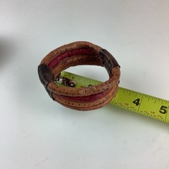 Lot of 5 Vintage Boho Bracelets, Stone, Leather, Brass, Copper