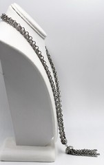 Vintage Necklace Silver Tone Multi Chain Tassel