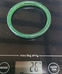 Vintage 2 X 62mm Tubular Jade Look Green Glass Bangle 82 Grams