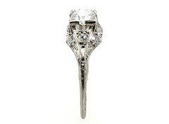 Deco Diamond Engagement Ring .73ct D VVS1 Ideal Platinum IGI Original 1920’s