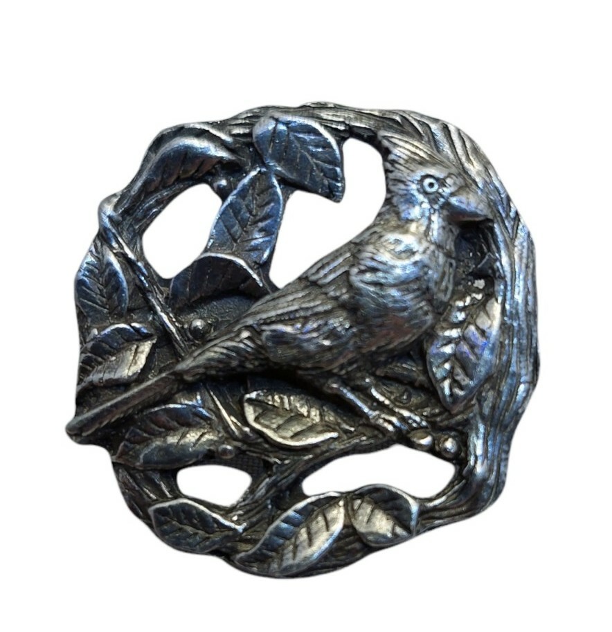 Birds and Blooms Brooch Pin 1999 Limited Edition Silver tone birds