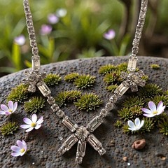 Vintage Baguette Rhinestone Statement Necklace Silver Tone Bridal Glam Hollywood